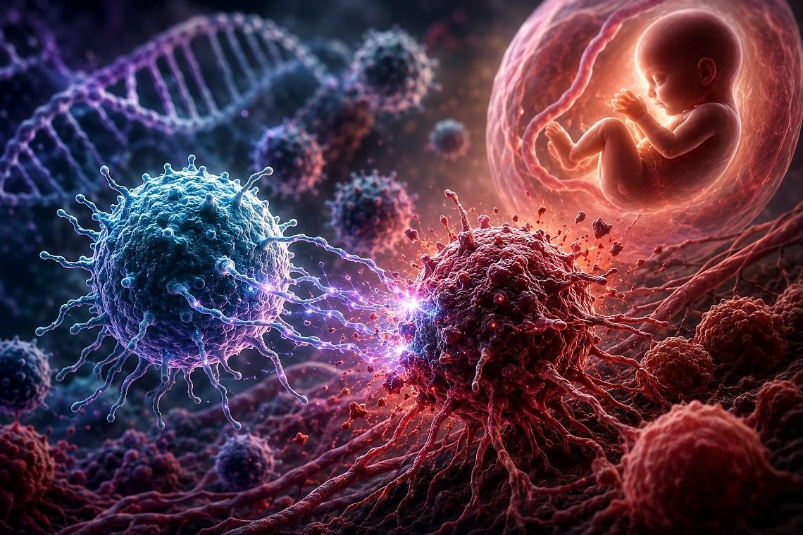 Ispirate ai meccanismi naturali della gravidanza, le cellule Natural Killer ingegnerizzate spezzano l’inganno immunitario usato dai tumori per sopravvivere